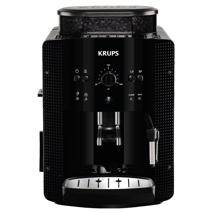 Espressor automat Krups Espresseria Automatic EA8108, 1450W, 15 bar, rezervor apa 1.6 l, rasnita 3 nivele, negru