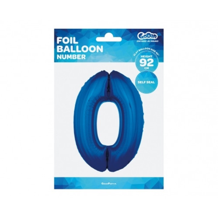 Kék 0-ás B&C Blue szám fólia lufi 92 cm