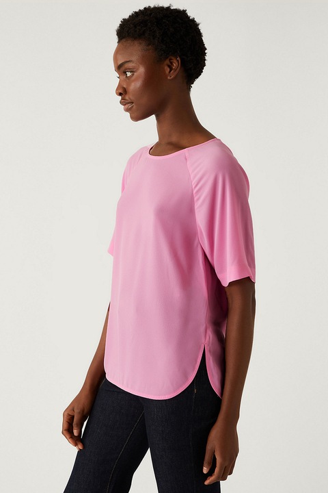 Marks & Spencer, Bluza cu decolteu la baza gatului si maneci raglan, Roz pastel