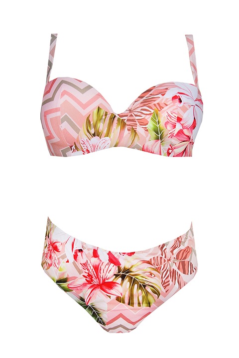 Costum de baie din doua piese, CB255V2,Uniconf, Roz prafuit, L-B