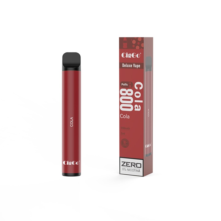 Kit Tigara Electronica CIGGO J0200- 800 - Cola, Dispozitiv de unica folosinta, 2ml, 0% Nicotina, autonomie 800 pufuri