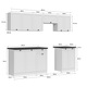 Set Mobila Bucatarie KringX Helga, 240x190x60 cm, culoare alb