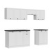 Set Mobila Bucatarie KringX Helga, 240x190x60 cm, culoare alb
