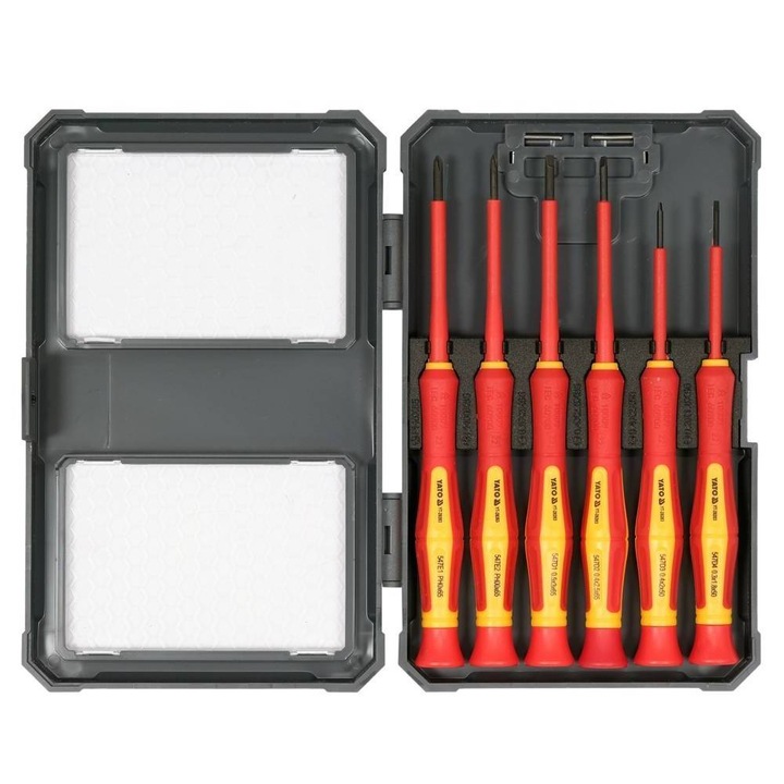 Комплект от 6 броя отвертки 1000V VDE, Yato Premium, прецизни