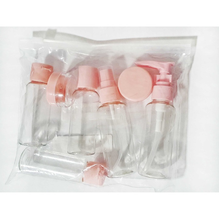 Set de recipiente pentru calatorie, transparente, 7 buc., 60/40ml