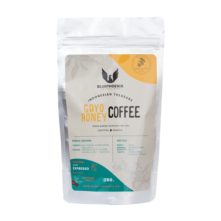 Indonesia Gayo Honey Specialty Coffee, Szumátra sziget, frissen pörkölt bab, 250gr, SCA 90