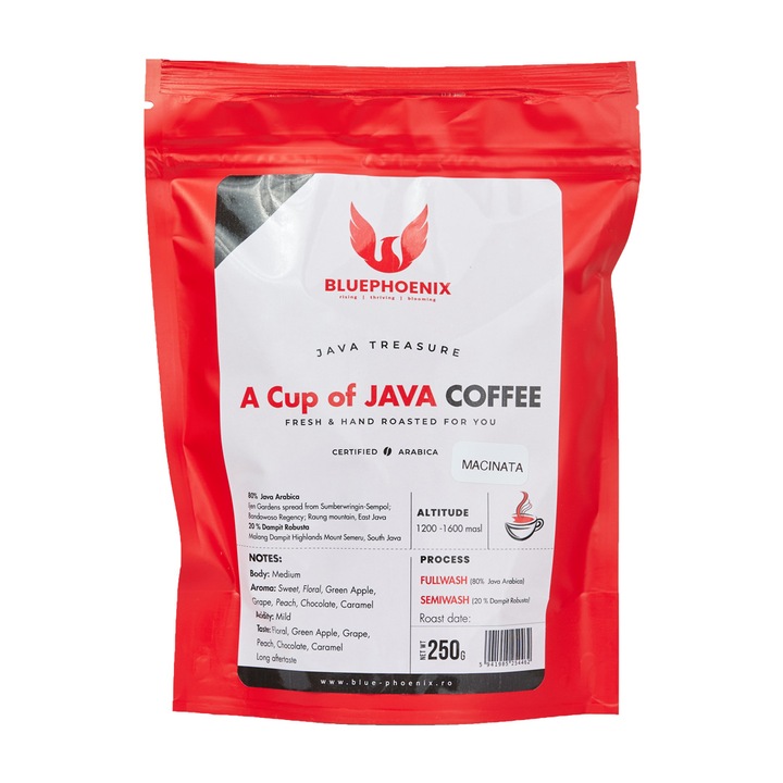 Cafea Arabica Premium A Cup of Java, proaspat prajita, 250 g