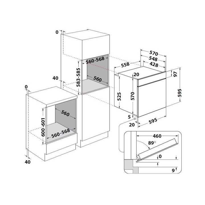 Cuptor Incorporabil electric Hotpoint Ariston FA5S 841 JBLG HA, 71 l, Clasa A+, Negru, Autocuratare pirolitica