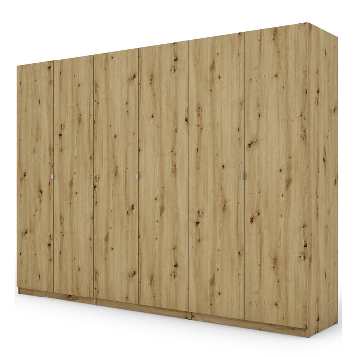 Dulap, Meblast, Premium lucrate manual, 340 cm x 244 cm, Sifonier, PAL 18 mm, HDF de 3 mm, PVC 0.8 mm, Cu oglinda - 1 buc, Alb