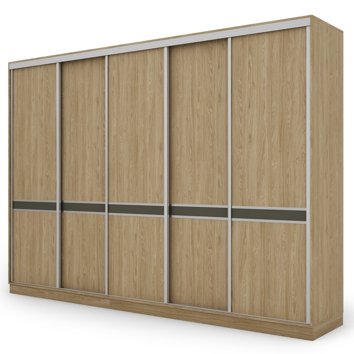 Dulap, Meblast, Premium lucrate manual, 340 cm x 244 cm, Sifonier, PAL 18 mm, HDF de 3 mm, PVC 0.8 mm, Stejar uleios, 367564