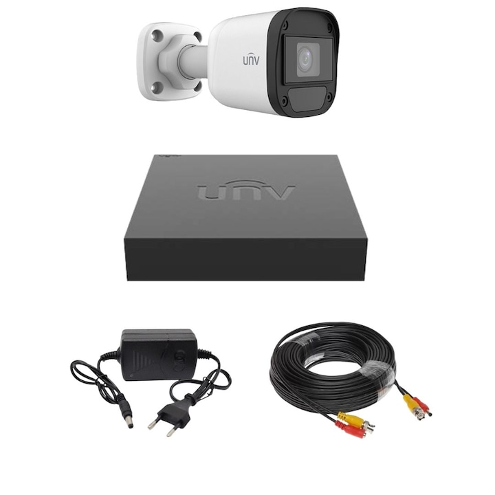 Kit Supraveghere full HD 1080P cu 4 Camere Exterior Exir 80m + DVR 4 canale video / 1 canal audio