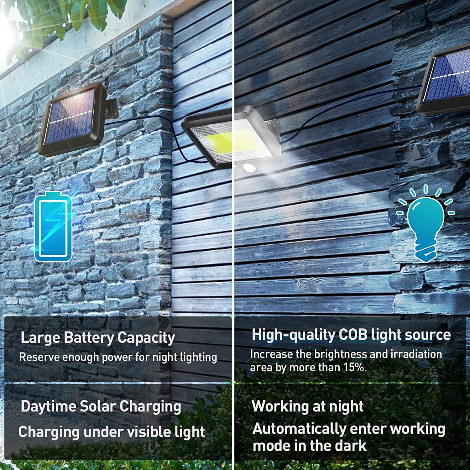 Set 12 Lampi Solare cu telecomanda, SONORH®, COB LED, Senzor de Miscare ...