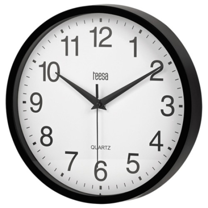 Ceas perete 25cm negru teesa