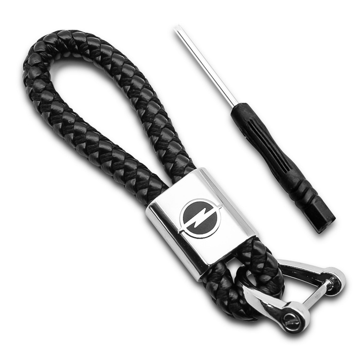 Suport cheie, Model Opel, Piele, Negru