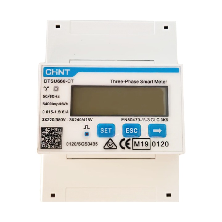 Contor energie inteligent 3‑faze CHINT DTSU666‑CT RS‑485 MID