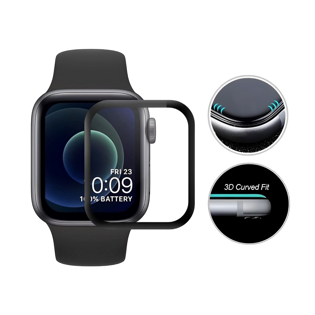 Folie Protectie Apple Watch 44mm, Ultra Clear, Sticla Securizata 3D ...