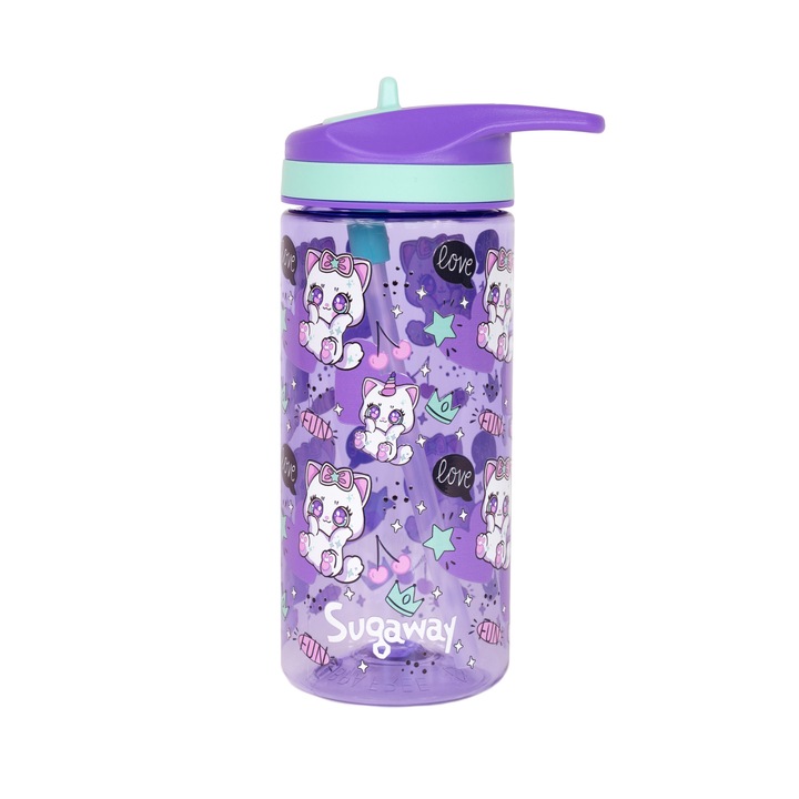 Детска бутилка за вода Sugaway, Kittycorn, Тритан, 420 мл