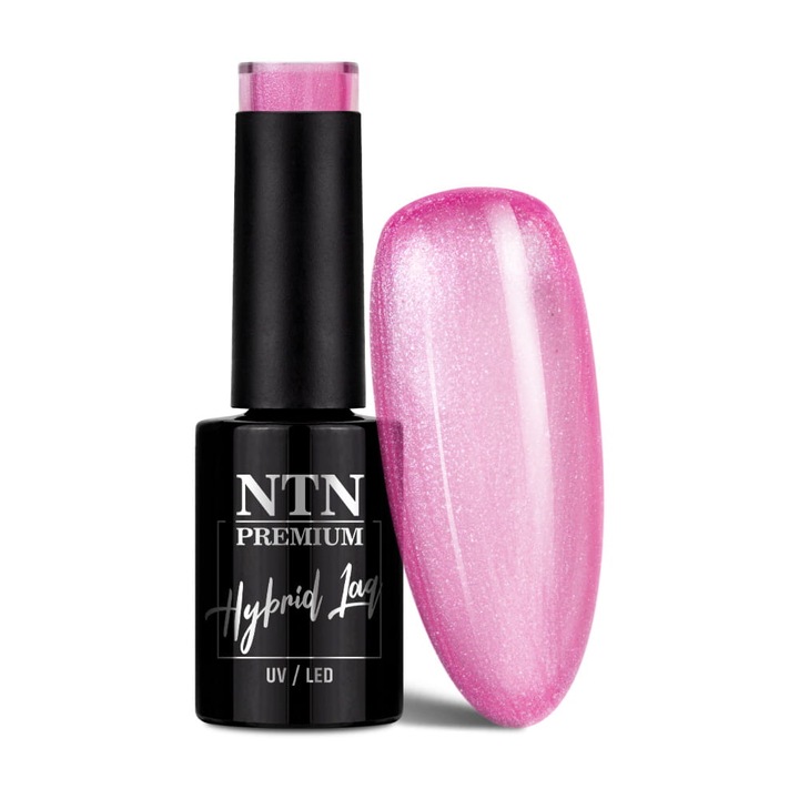Oja hibrida Ntn Premium Impression 5 g Nr 254, roz cu nuanta de violet, perla, semi-transparenta