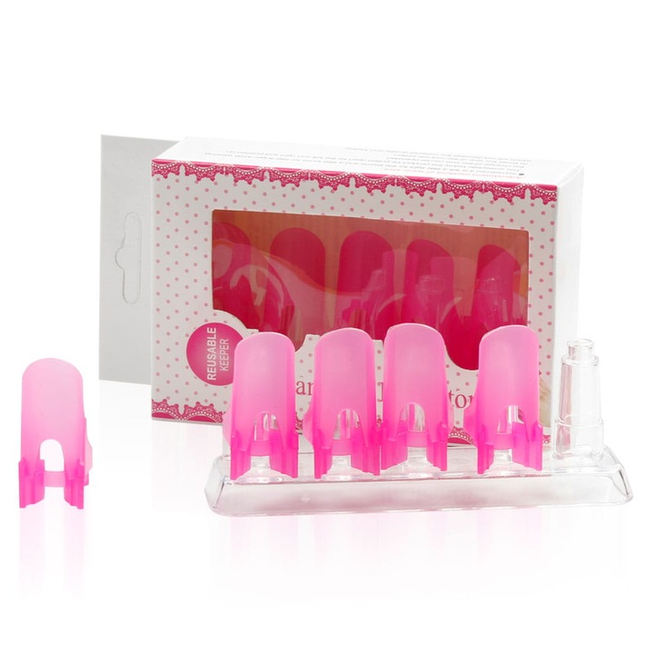 10 db-os körömlakklemosó tartozék készlet, Allepaznokcie, Műanyag, Rózsaszín