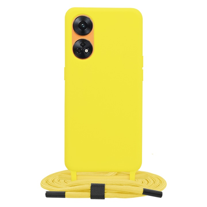 Калъф за Oppo Reno8 T, Techsuit Crossbody Lanyard, жълт