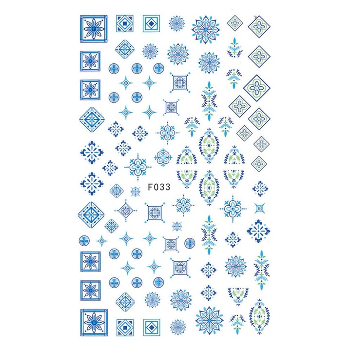 Nail art matrica, Allepaznokcie, Műanyag, Különféle modellek, Kék