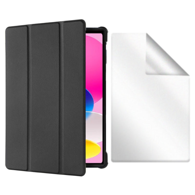 Set Husa Tableta AZIAO si Folie Silicon Matte pentru Xiaomi Pad 5 / 5 Pro 2021 (11 inch), Protectie 360, Hydrogel Regenerabil, Paper Feeling, Interior Catifea, Functie de Stand, Display Protejat, Smart Cover, Colturi Anti-Soc, Negru
