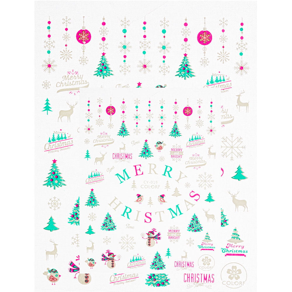 Stickere nail art, Allepaznokcie, Plastic, Diverse modele, Roz/Verde ...