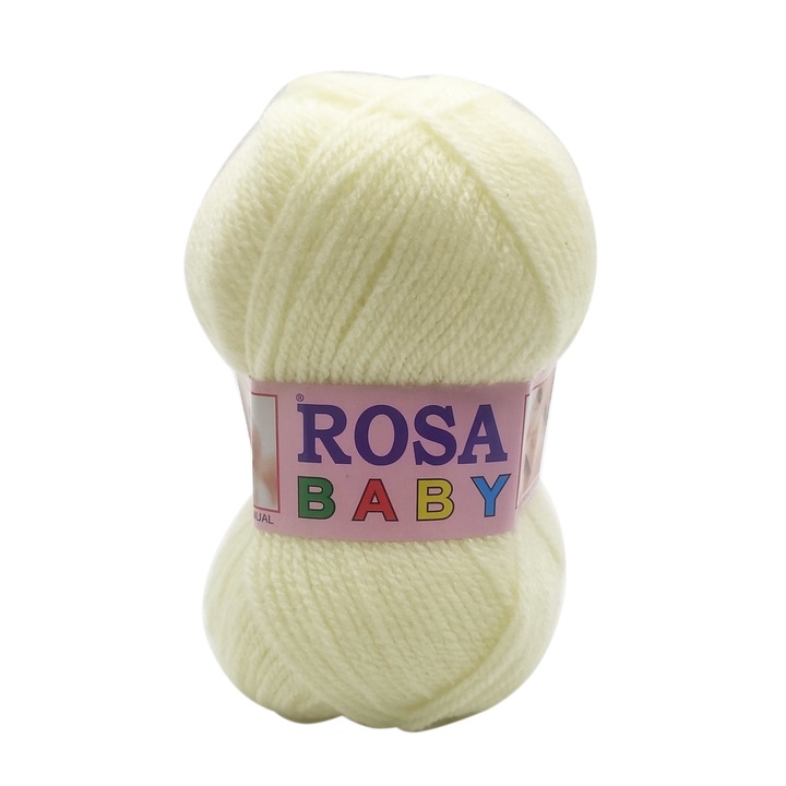 Bobina fir de tricotat Rosa Baby 254, 20% Poliamida - 80% Acril, 40 g/bobina, culoare galben