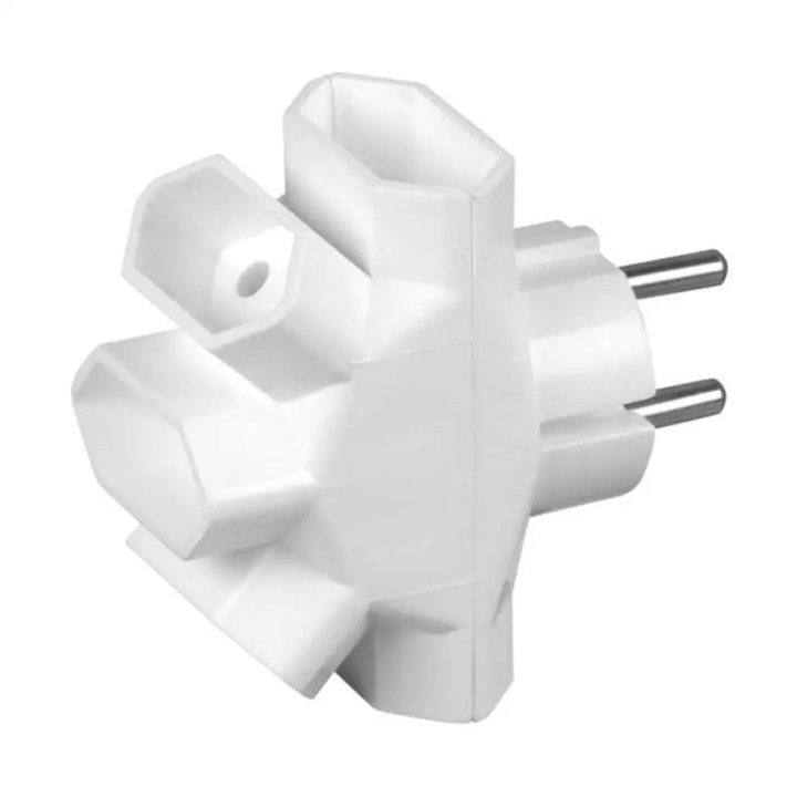 Splitter electric cu 5 prize, ORNO, Plastic, 2P/II, IP20, Alb