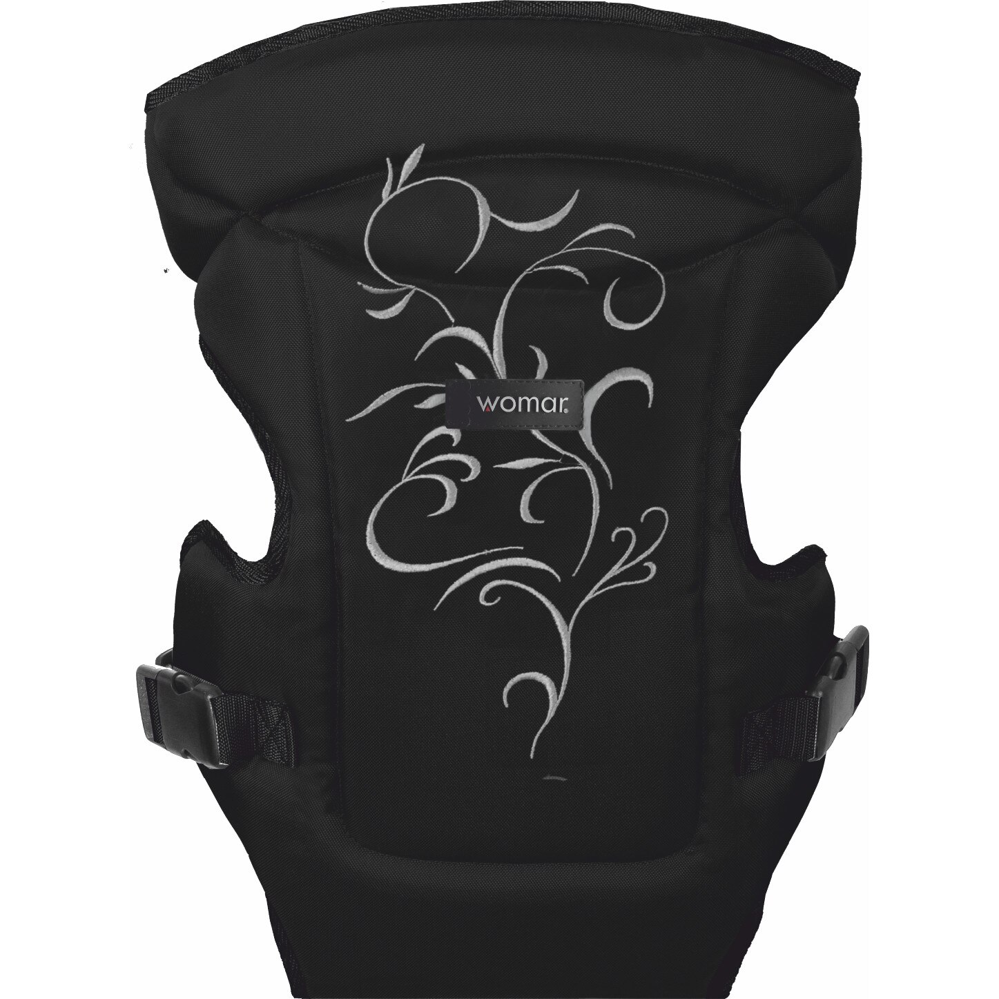 Marsupiu Butterfly N14 cu broderie, Womar Zaffiro, Negru/Gri