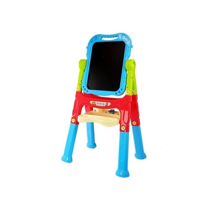Комплект магнитна дъска + аксесоари, Lean Toys, 58 x 33 x 110 см, Многоцветна