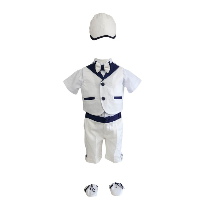 Costum botez, model Mihaita, culoare alba, varsta 3 luni
