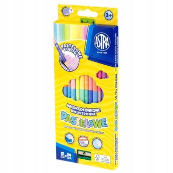Set 12 creioane colorate, Astra, Multicolor