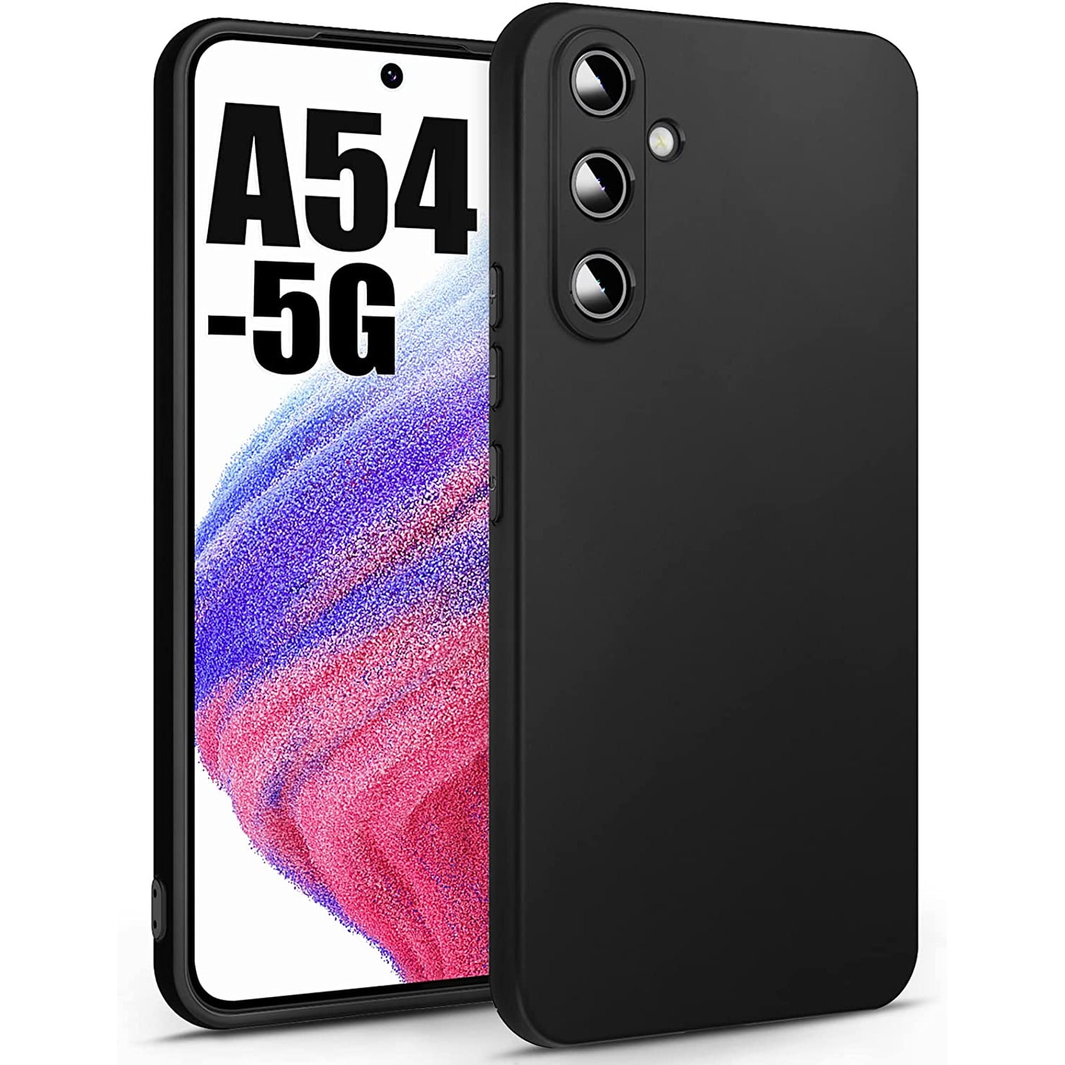 Husa PCS silicon TPU pentru Samsung Galaxy A54 5G, Protectie Camera, negru mat
