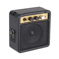 Mini amplificator de chitara, Uudeals, 5W, Intrare 6.35mm, Iesire pentru casti de 1/4 inch, Negru