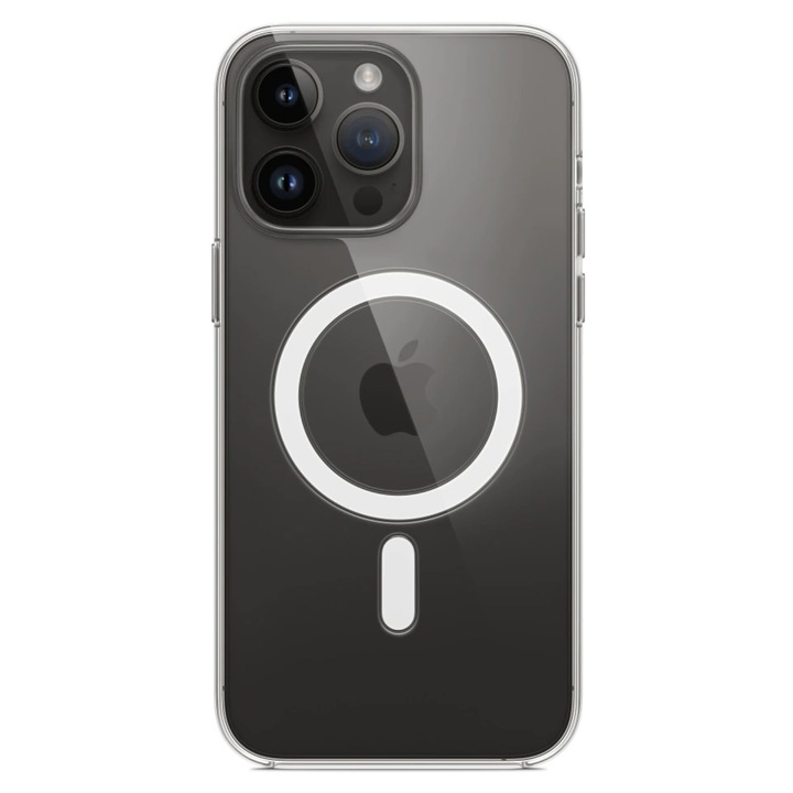 Husa Shockproof CYOO Four Coners pentru iPhone 14 Pro, compatibila MagSafe, Transparent