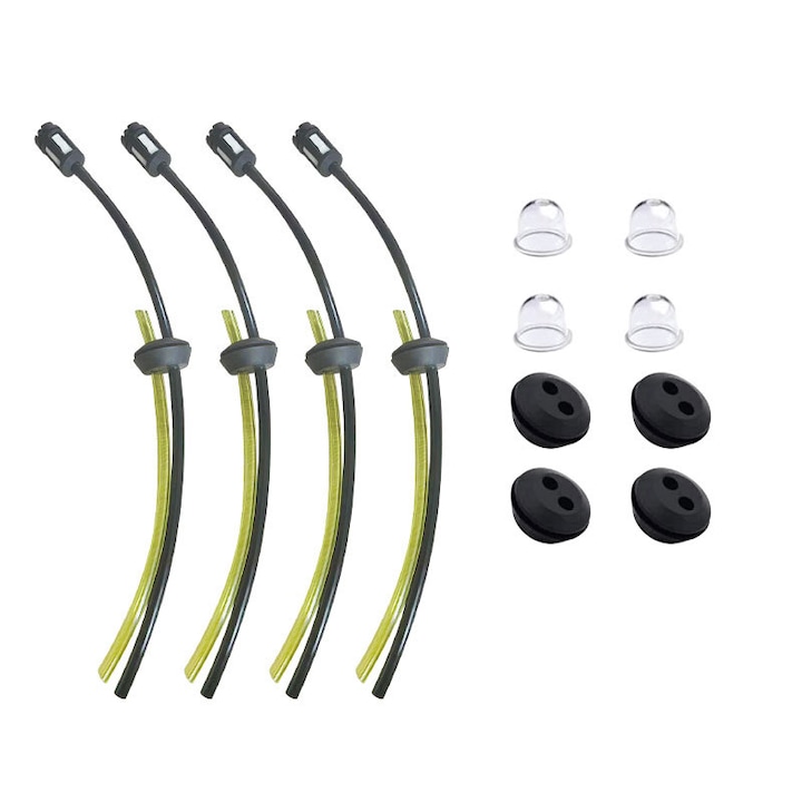Set 4 Ansamblu filtru + furtun de benzina motocositoare, GOGOU®, garnitura 25mm