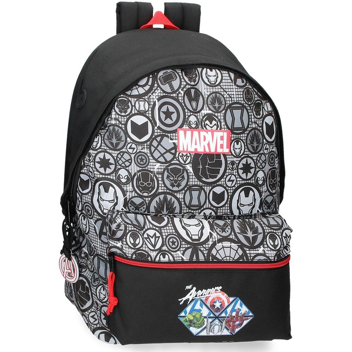 Ghiozdan scoala baieti, Marvel Avengers Heroes, compartimente laptop/tableta, 31x44x17.5 cm