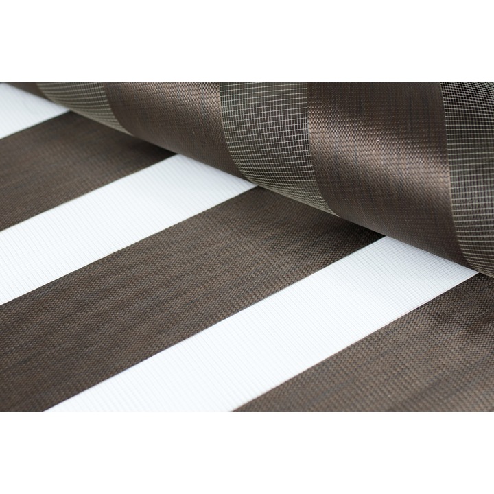 Jaluzea Zi si Noapte, Material Premium, Rena, De Poliester, Functie MultiStop, 116x230 cm, Wenge