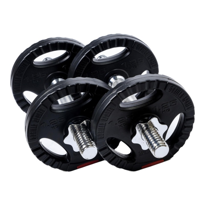 Set gantere reglabile din ciment cu grip de 10 KG, Gorilla Sports