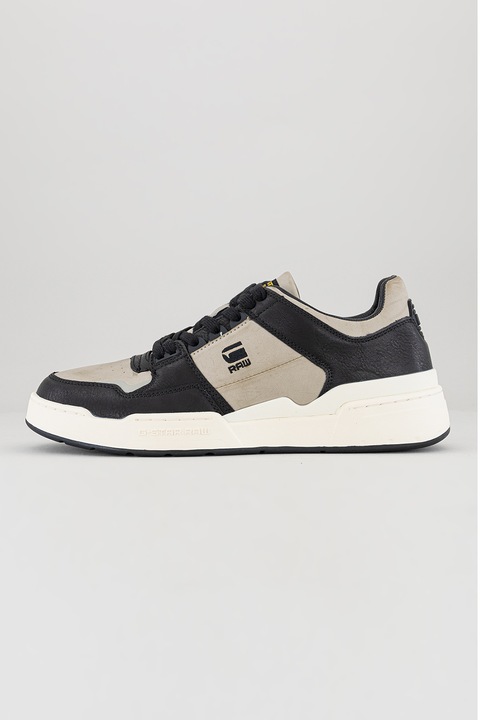 G-STAR, Спортни обувки с лого, Черен/Светло сив, 40