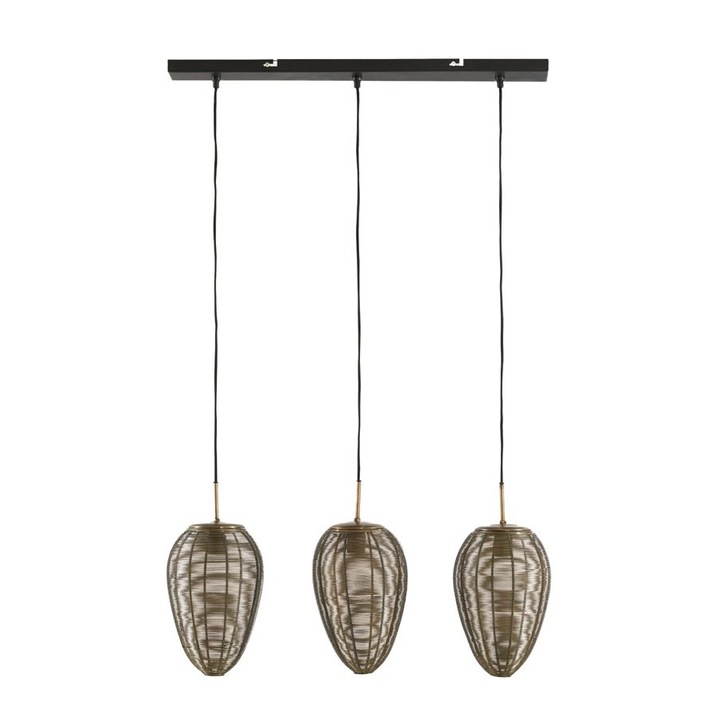 Lampa suspendata YAELLE, Light and Living, 80x20x33 cm, Bronz\Negru