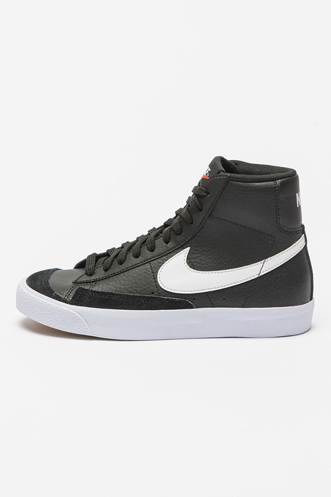 Nike, Pantofi sport de piele si piele intoarsa Blazer Mid '77, Negru