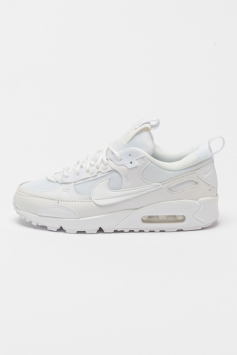 Nike, Pantofi sport cu garnituri de piele Air Max 90 Futura, Alb