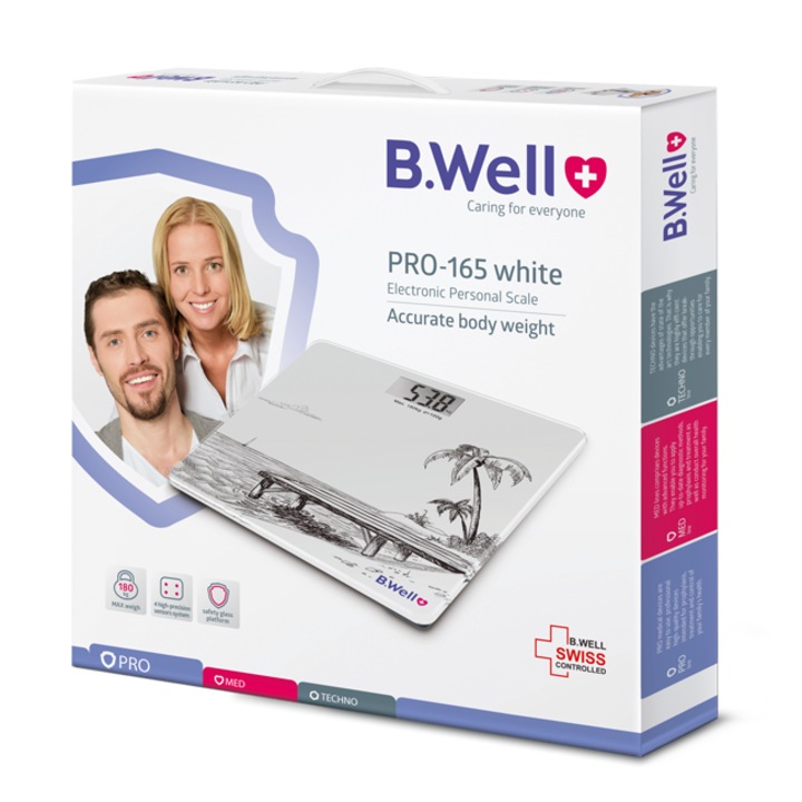 Електронна везна B WELL PRO-165, Бяла