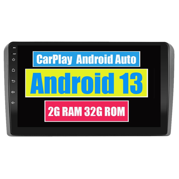 GPS навигация за Audi A3 8P 2003 - 2013 CarPlay Android Auto Stereo Radio Bluetooth 2GB RAM, 32GB ROM