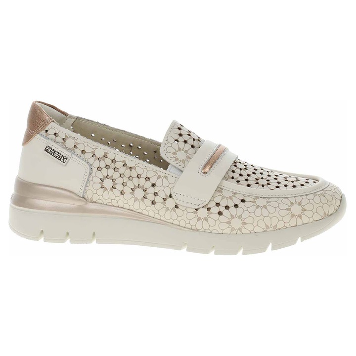 Mocasini dama, Pikolinos W4R-6518C1, piele naturala, alb, Alb