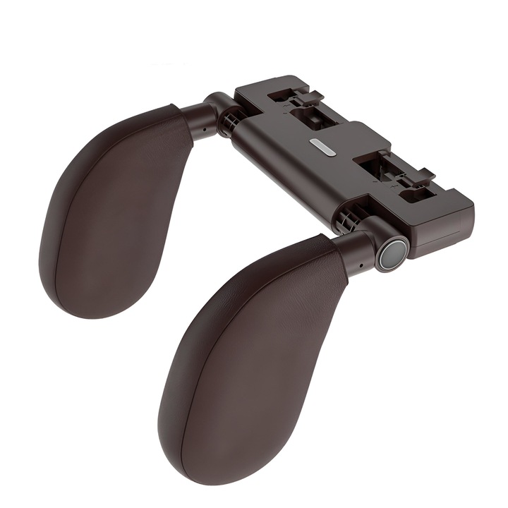 Регулируема облегалка за глава за кола, ZEQAS, екокожа, ергономична, тъмнокафяв цвят