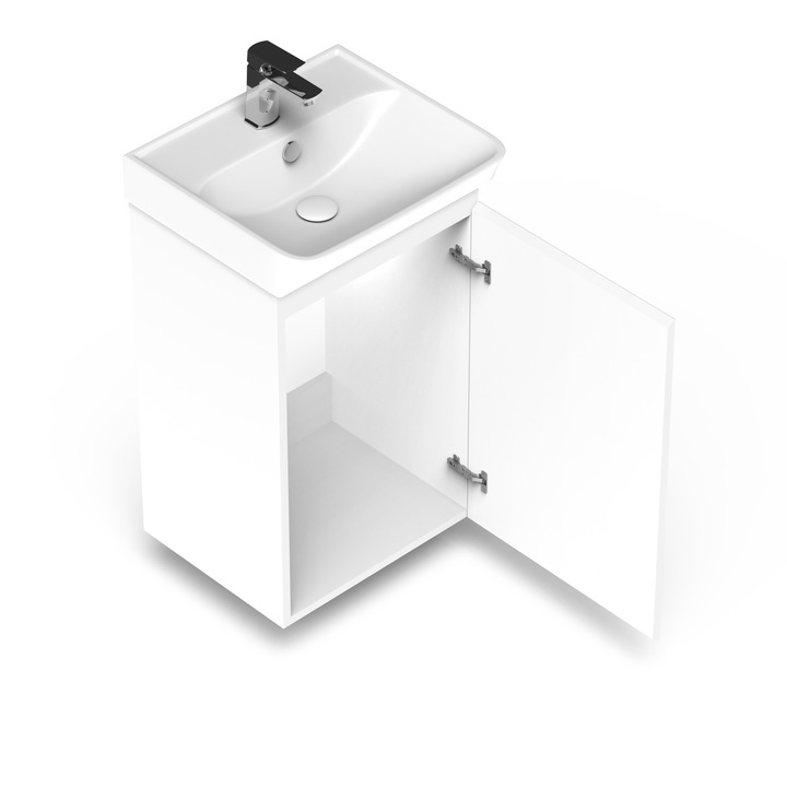 Masca lavoar Goodmob, fara Lavoar, Luna 45, suspendata, cu 1 usa, Alb, Aquastop 4, 43x68cm