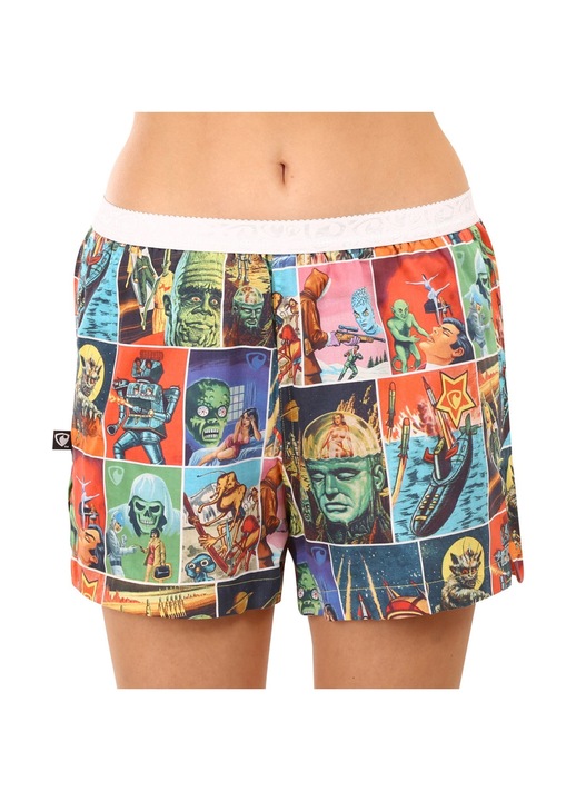 Pantaloni scurti pentru femei, Represent, Model extraterestri - 64845, Multicolor